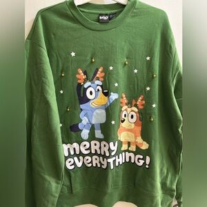Bluey Merry Everything Christmas Sweater With Real Jingle Bells XL